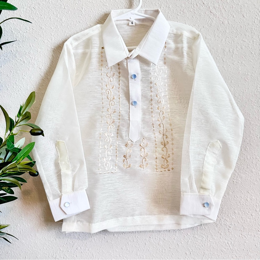 Elegant White Kids Shirt - Picture 6 of 15